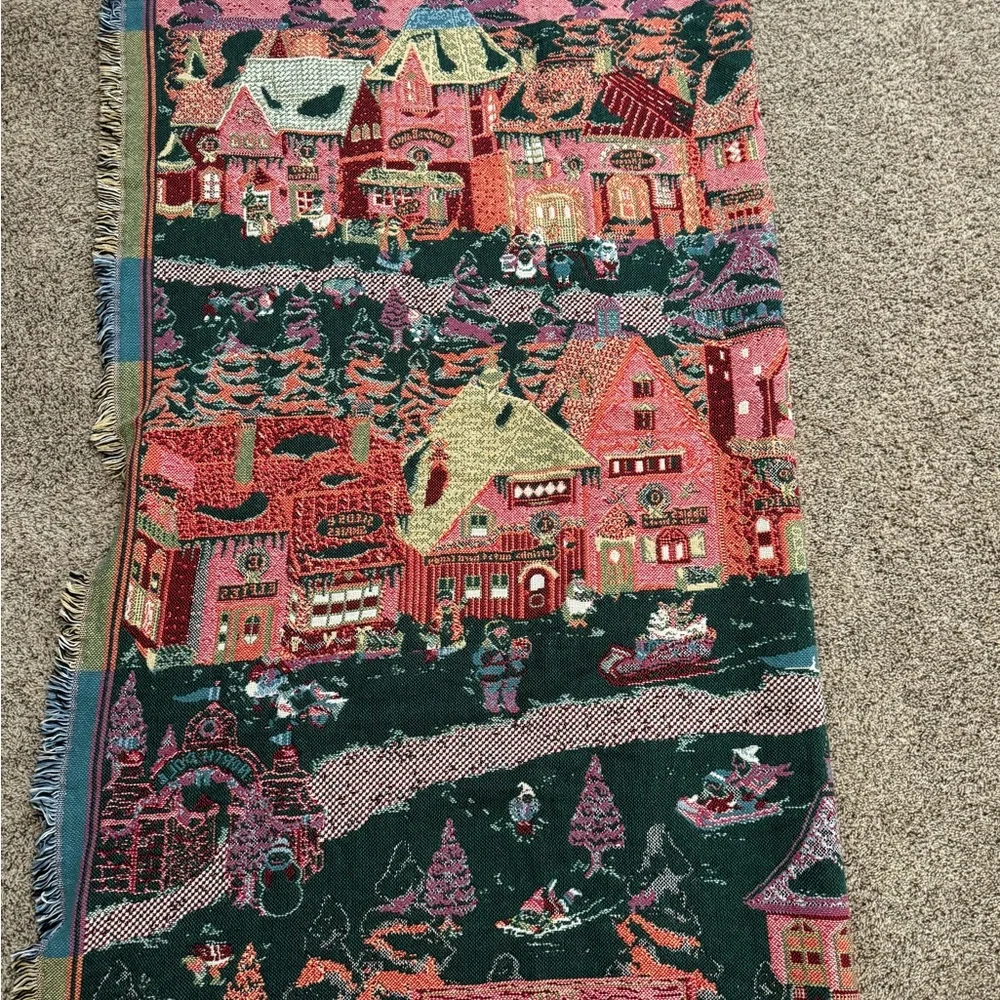 Department 56 North Pole Series Holiday Throw with Red and Green Accents